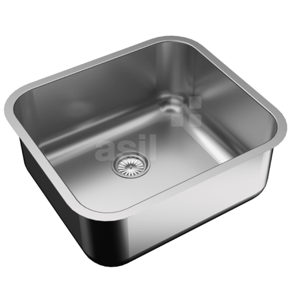 Asil Krom AS334 Stainless Steel Kitchen Sink. Under Counter, Siphon, 40x45 CM