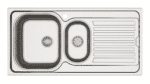 a stainless steel sink with two holes