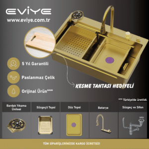 Gold As3541 Kitchen Akilli Mutfak Evyesi Gold Altin Renkli Evye Banner1 Evye Modeli